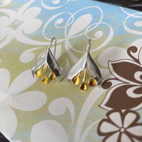 🆕 Bohemian Orchid Drop Dangle Earrings - Picture 3 of 3